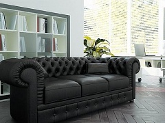 Черный трехместный диван CHESTERTON в интерьере фото