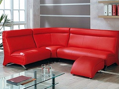 Красный угловой диван для офиса RONDO