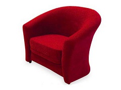 Красное мягкое кресло ALFA